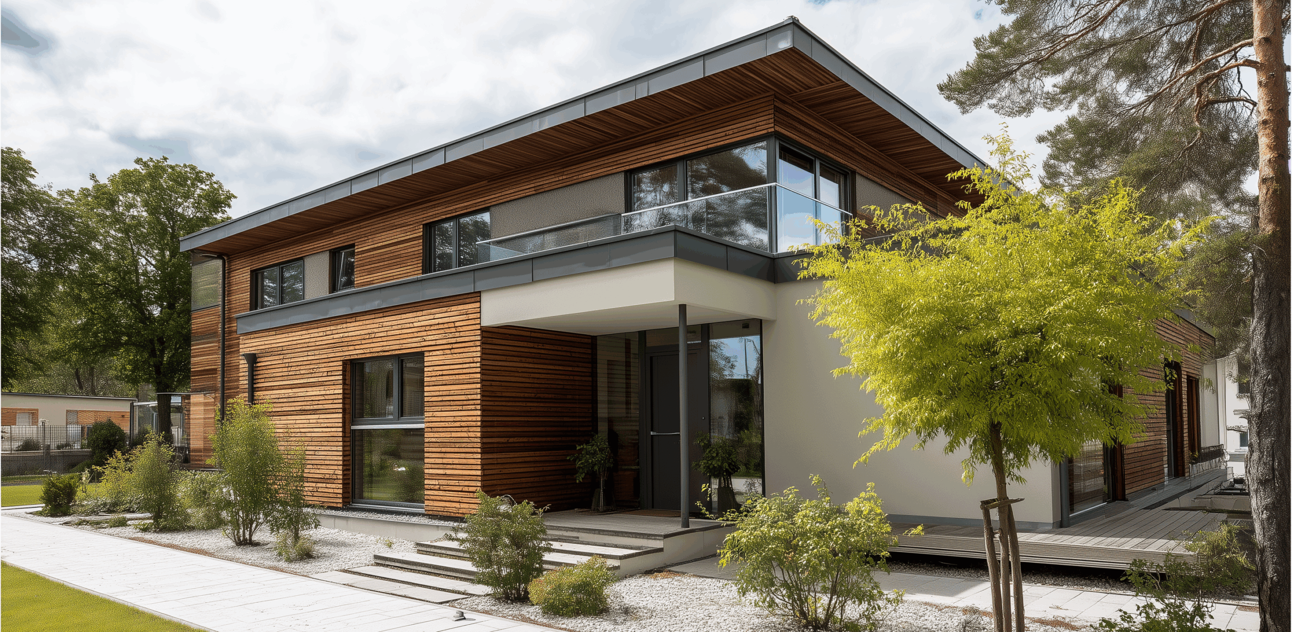 Energieeffizientes und modernes Haus mit Holzfassade